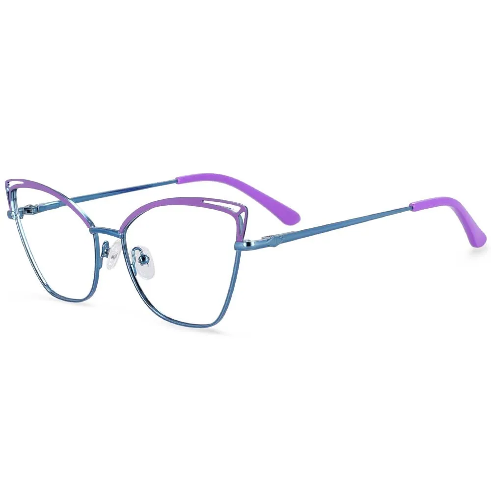 2023 Cat Eye Fashion Women Anti Blue Light Optical Prescription Glasses Frames Computer Eyeglasses