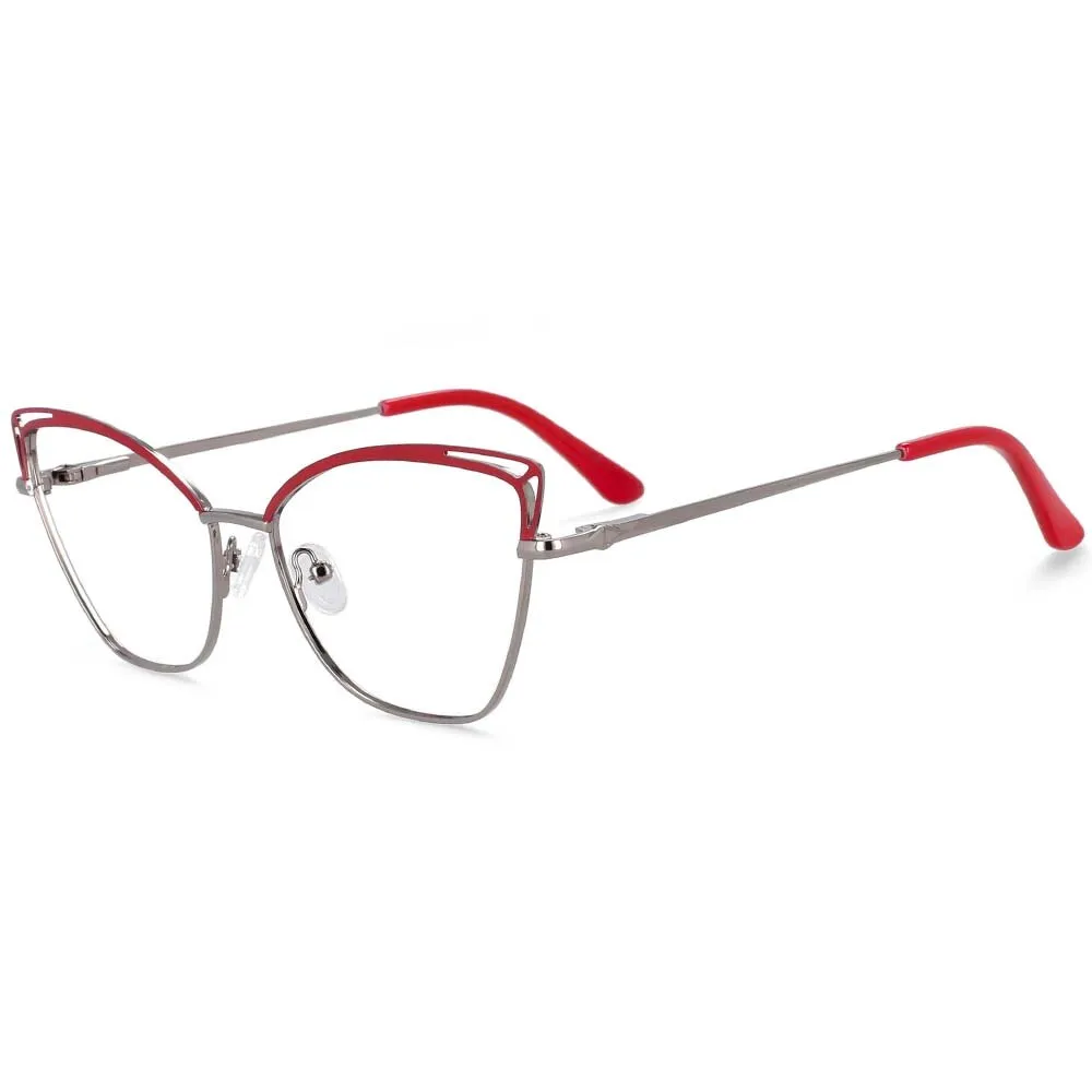 2023 Cat Eye Fashion Women Anti Blue Light Optical Prescription Glasses Frames Computer Eyeglasses