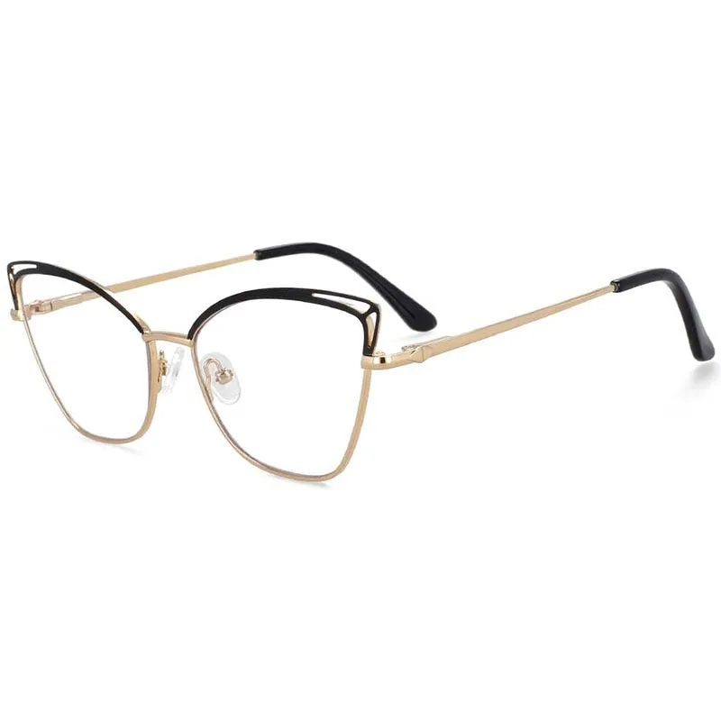 2023 Cat Eye Fashion Women Anti Blue Light Optical Prescription Glasses Frames Computer Eyeglasses