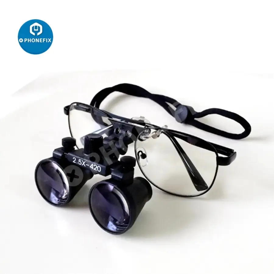 2.5X-25X Multi-Power Double LED Magnifier Eye Glasses For Watch Repair