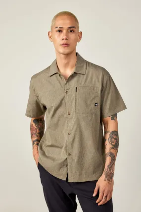 686 Canopy Perforated Button Up Shirt Heather Dusty Fatigue