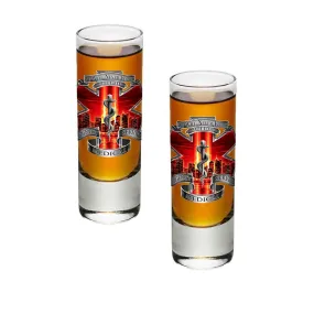 9/11 EMS Red Skies Shot Glasses