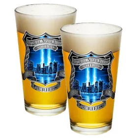 9/11 Police Blue Skies Pint Glasses