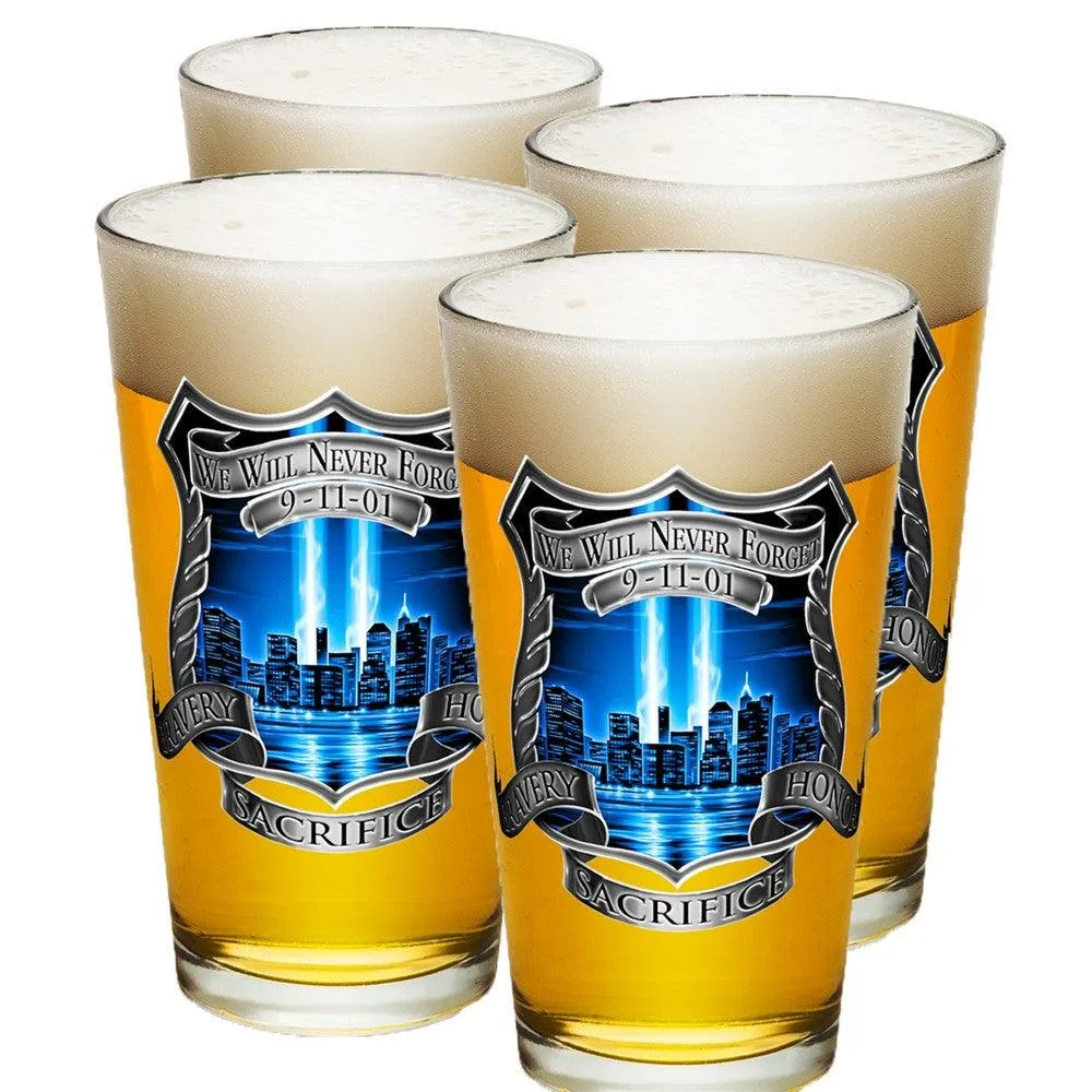 9/11 Police Blue Skies Pint Glasses