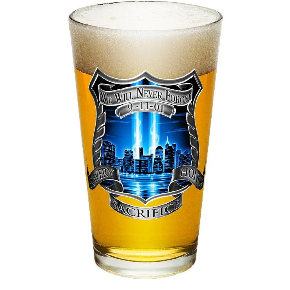 9/11 Police Blue Skies Pint Glasses