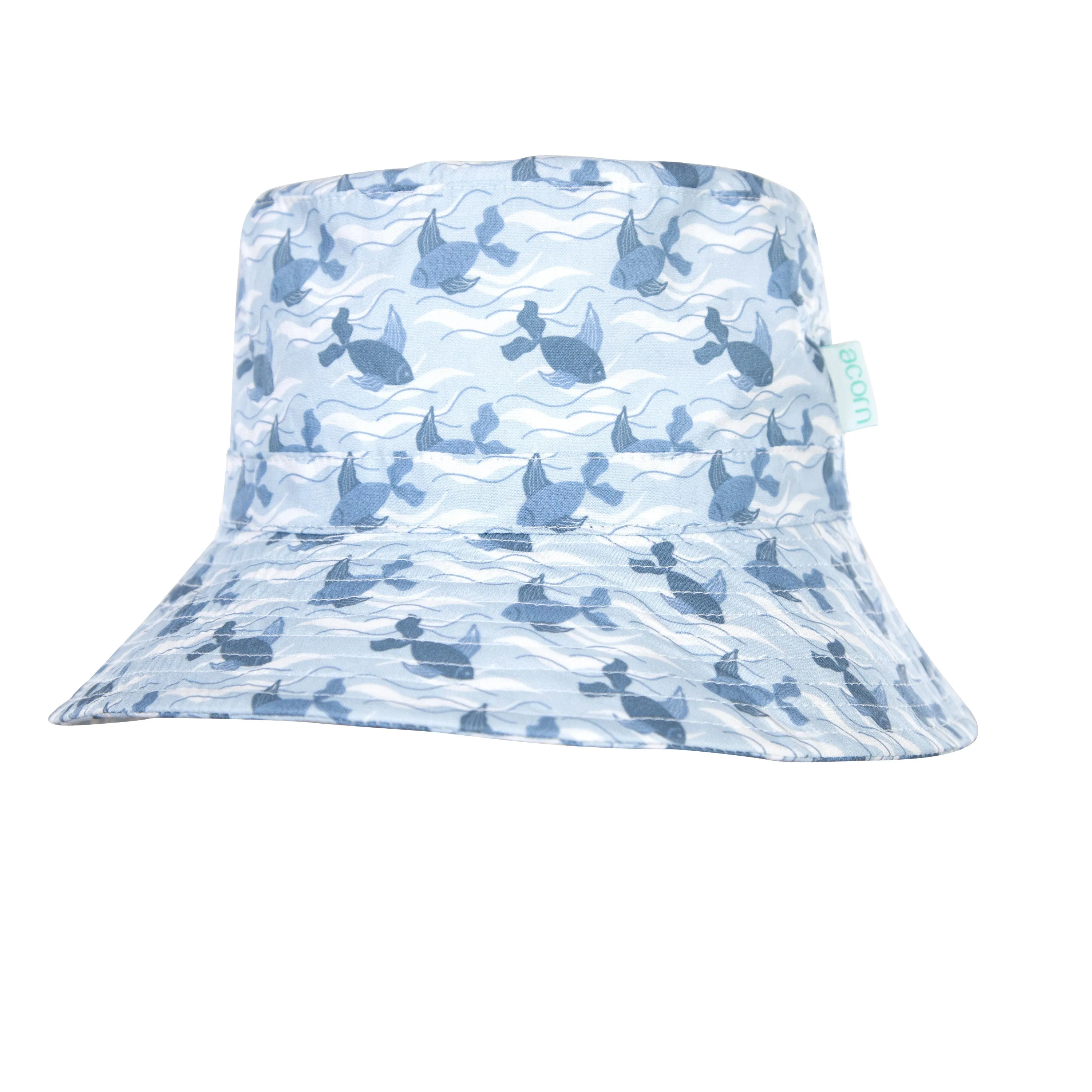 Acorn Wide Brim Bucket Hat - Swimming Fish