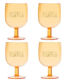 Acrylic Wine Glasses, Set of 4 - Sunshine and Cocktails