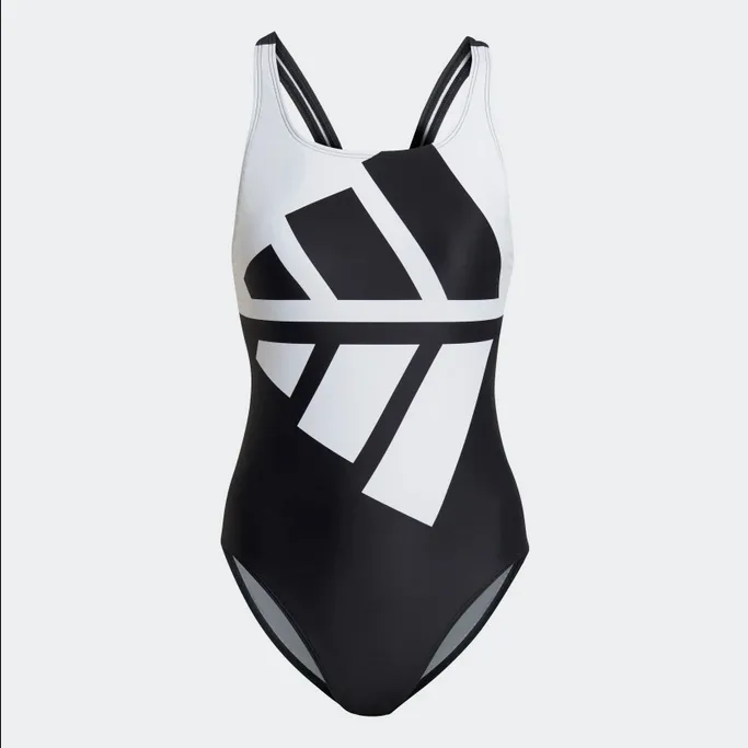 Adidas Logo Graphic women's one-piece swimming swimsuit HB1675 black white