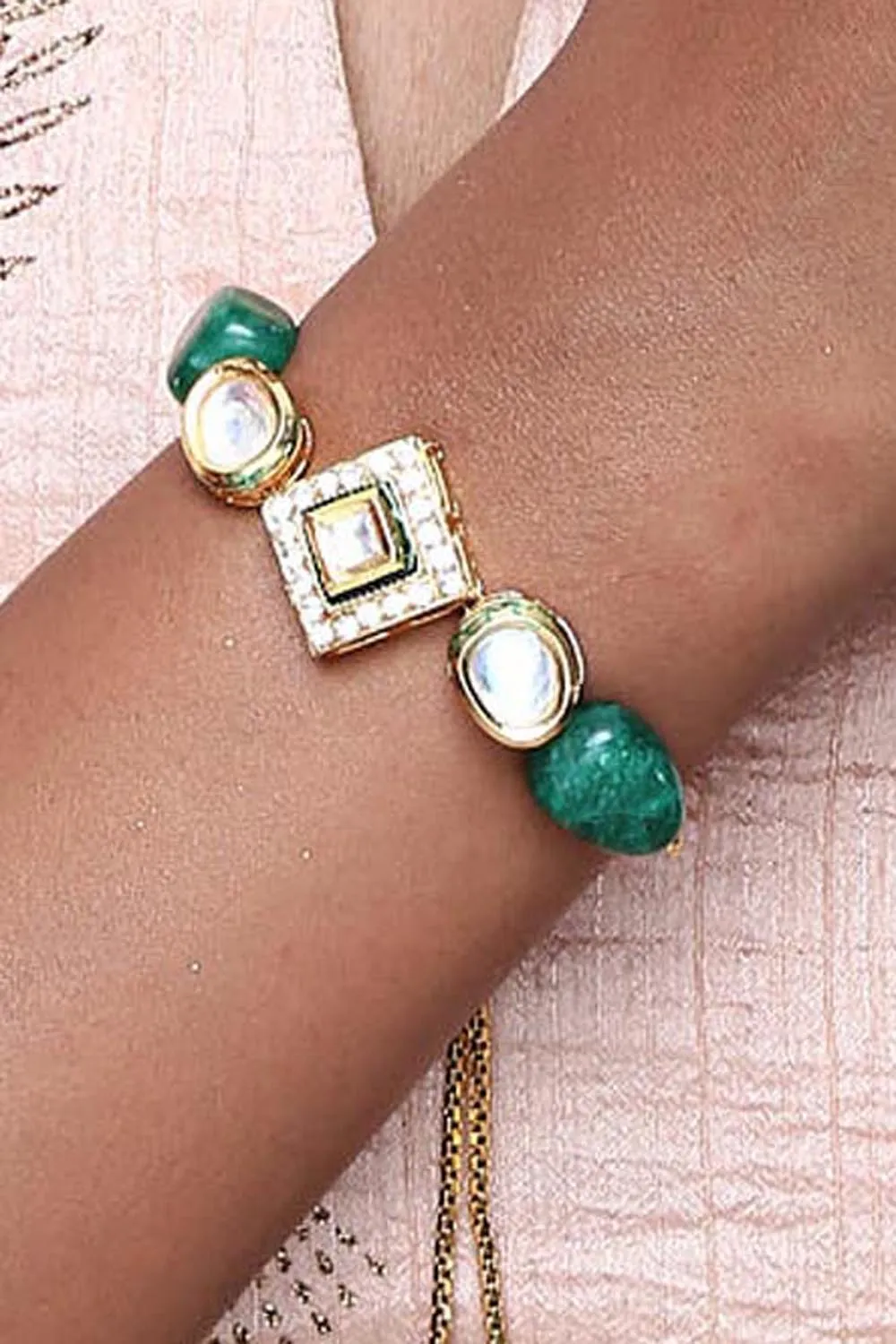 Alloy Bracelet in Green