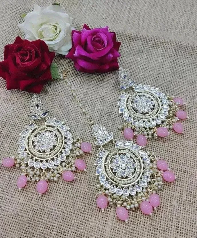 Alloy gold jewel set | MANATH(gold,pink)