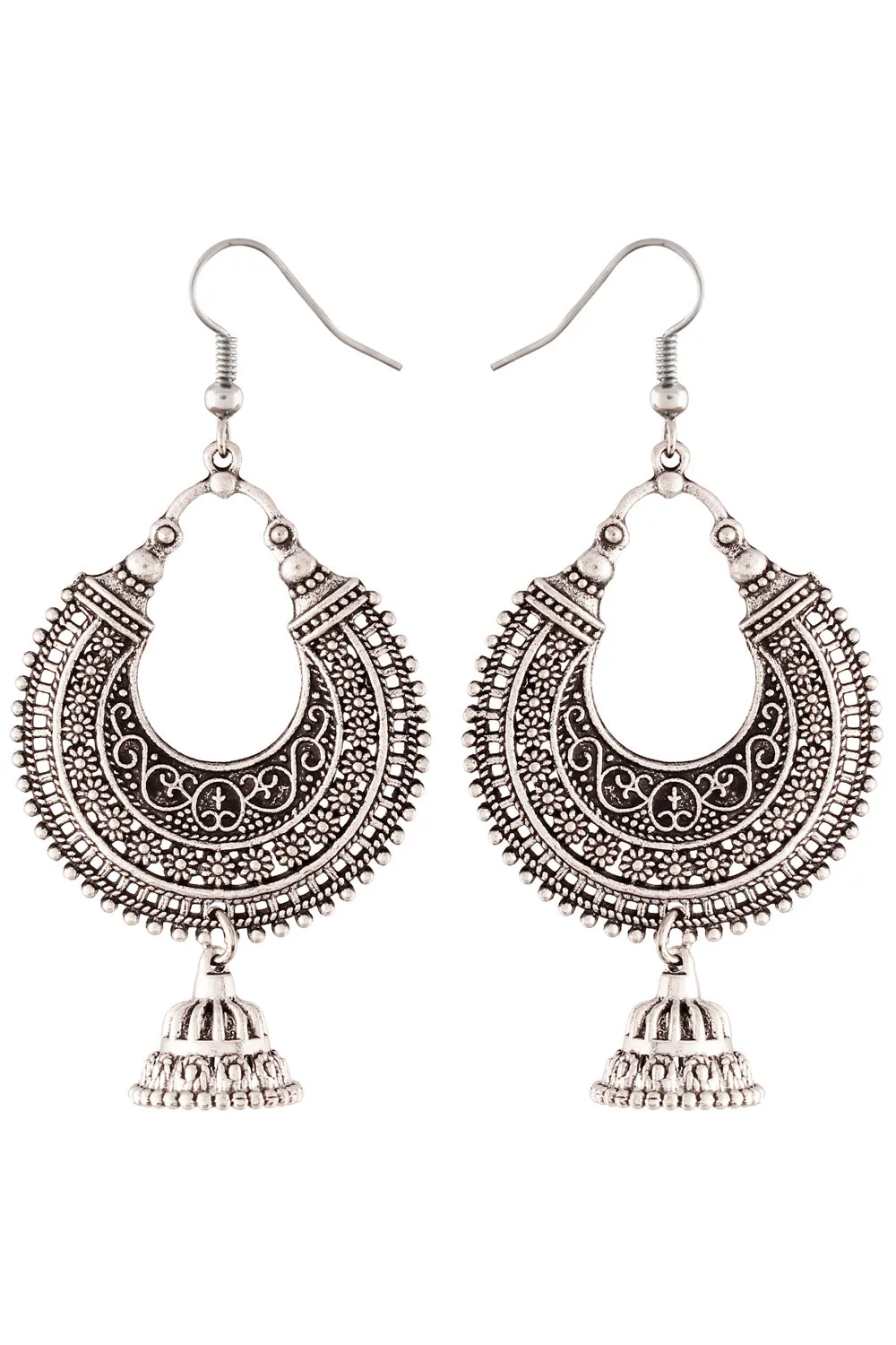 Alloy Jhumka Earring in Silver