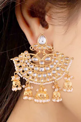 Alloy Jhumka Earring in White