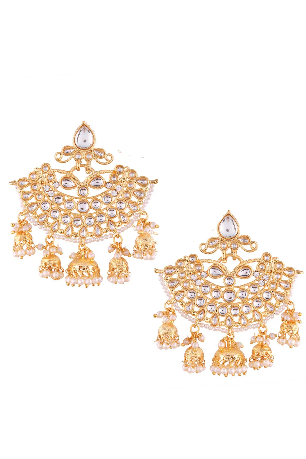 Alloy Jhumka Earring in White