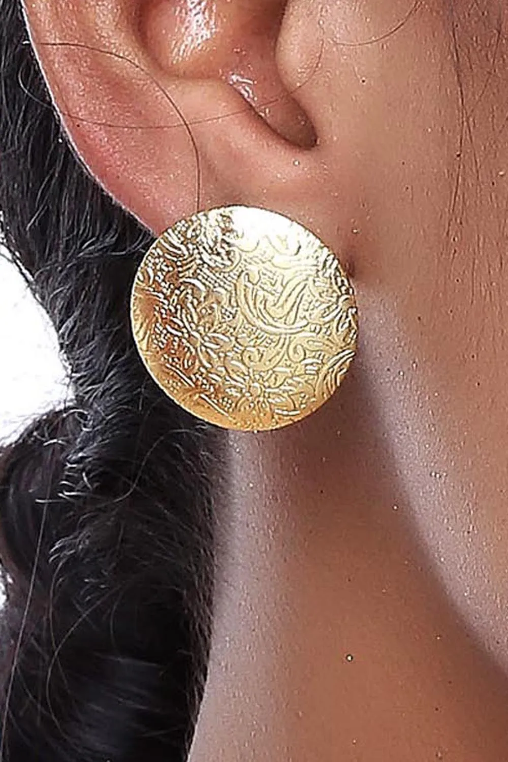 Alloy Large Dangle Earrings in Gold