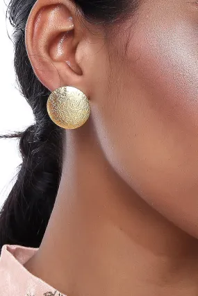 Alloy Large Dangle Earrings in Gold