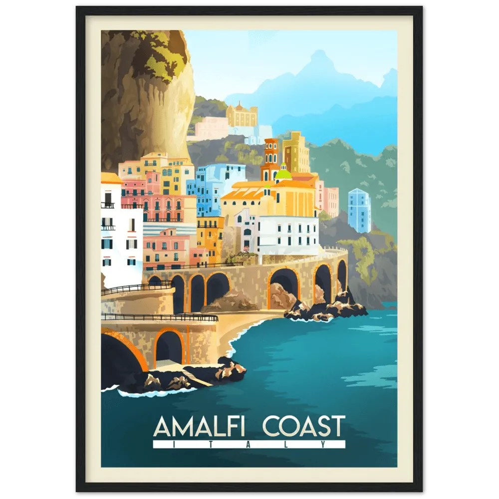 Amalfi Coast Retro Wall Art