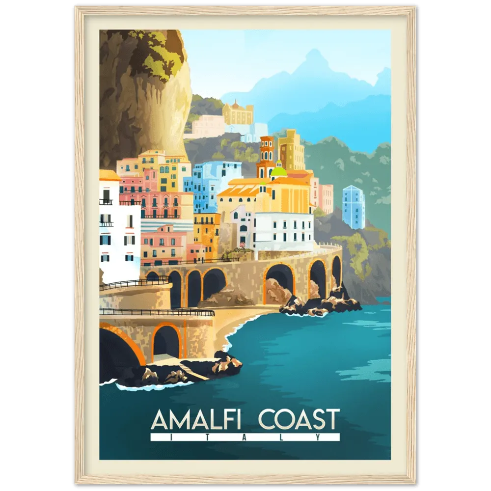 Amalfi Coast Retro Wall Art