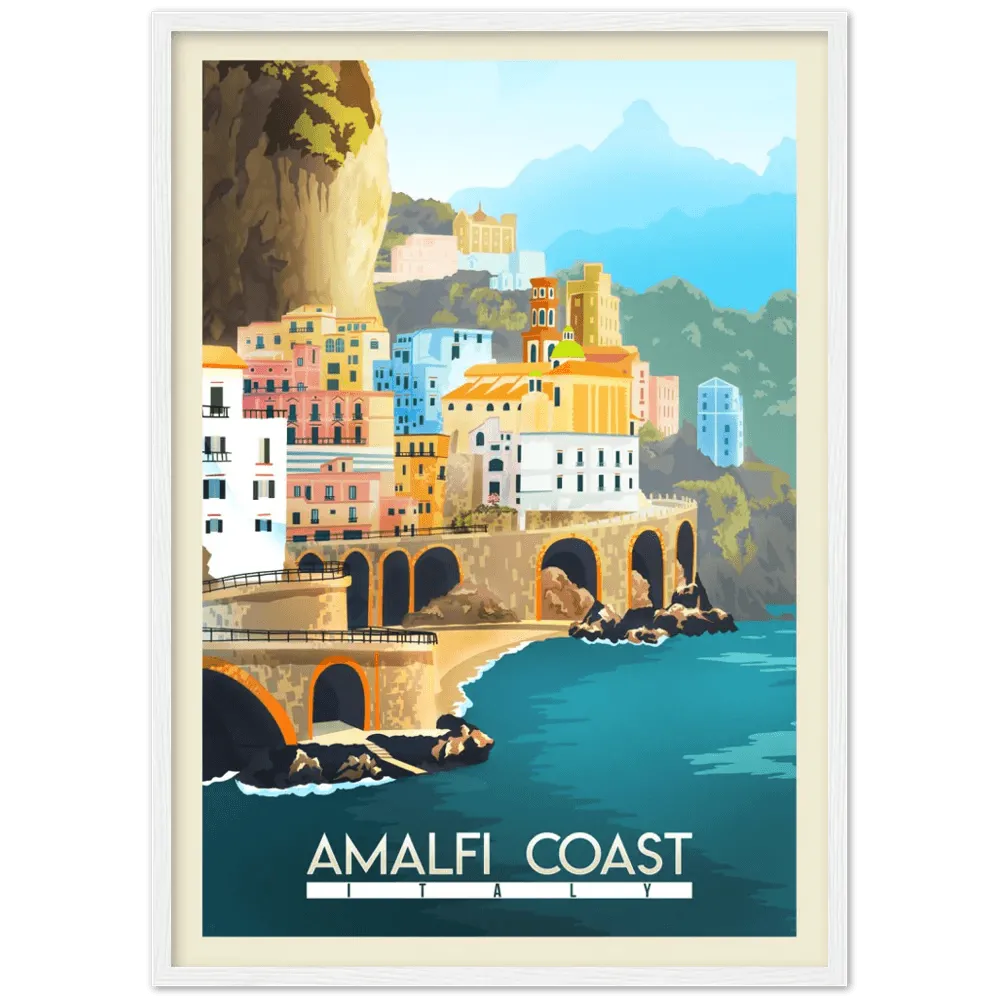 Amalfi Coast Retro Wall Art