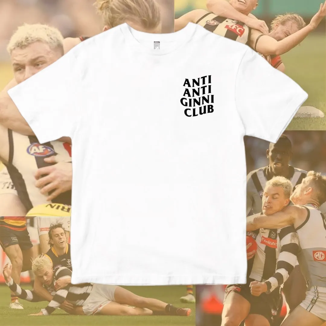 ANTI ANTI GINNI/SWOOP LUKE: FRONT & BACK - WHITE TEE