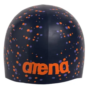 ARENA Adult Poolish Moulded Swimming Cap (Blue/Orange Dots)