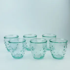 Authentic San Miguel Drinking Glasses 100% Recycled Glass - Set of 6 (14 oz) Dot Dot