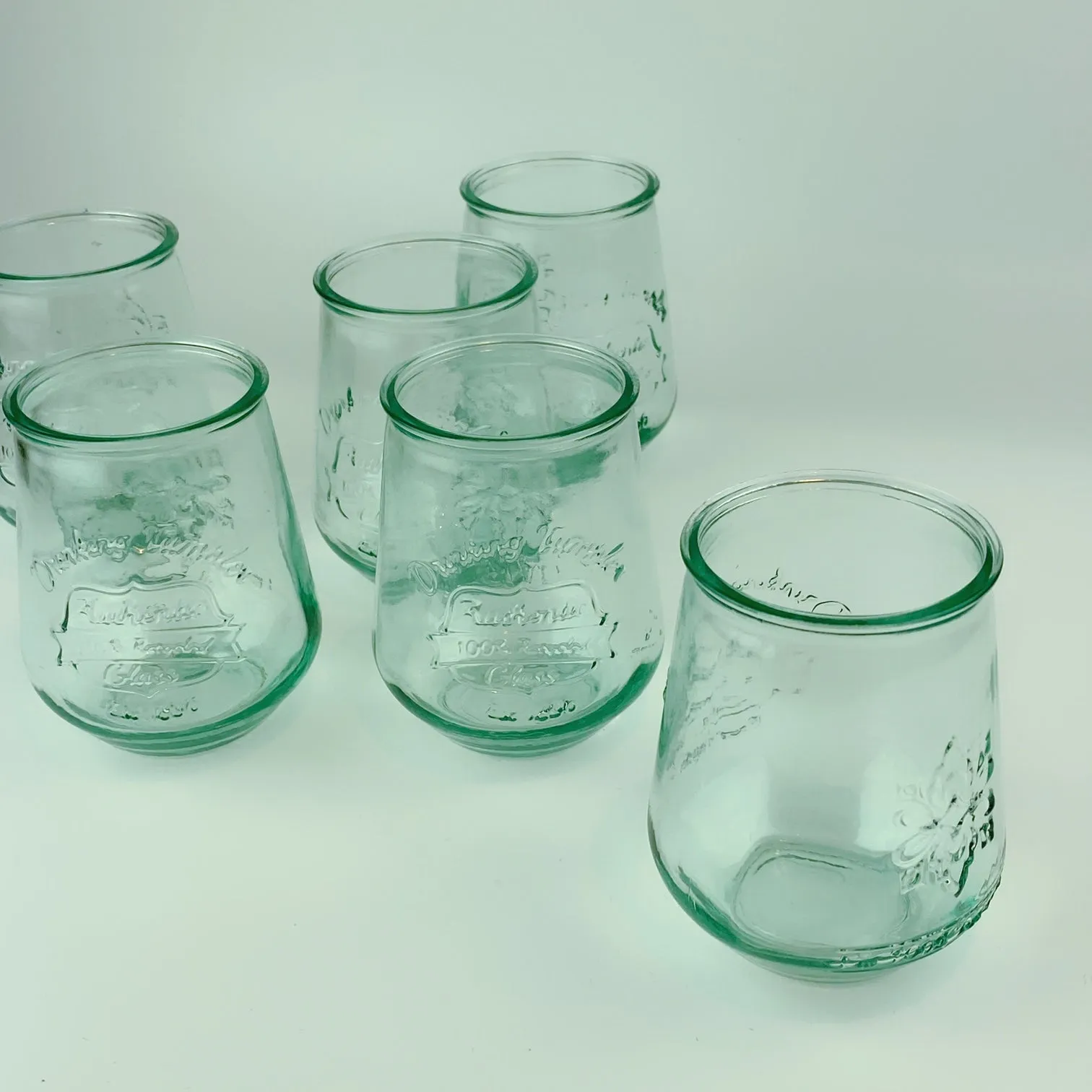 Authentic San Miguel Drinking Glasses 100% Recycled Glass - Set of 6 (14 oz)