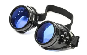 Black Goggles Blue Lens