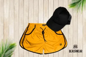 Bundle Yellow Mens Swimming Shorts   Black Hat BW02YB