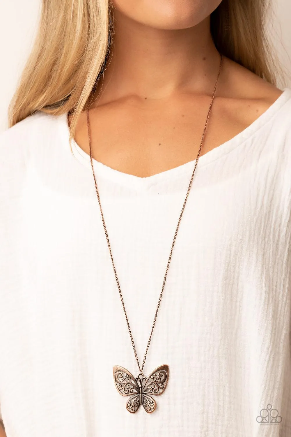 Butterfly Boutique Copper Necklace - Paparazzi Accessories