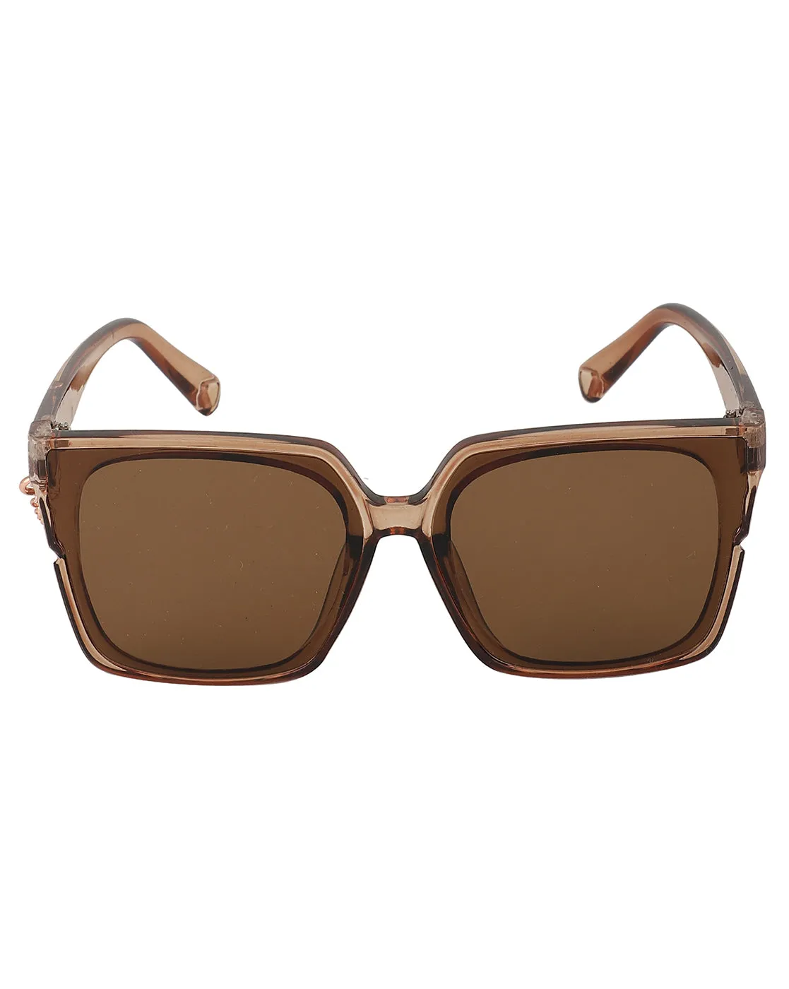 Carlton London Brown Lens & Brown Square Sunglasses With Uv Protected Lens For Women