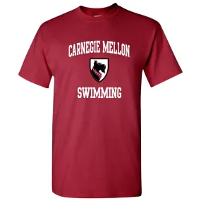 Carnegie Mellon University Tartans Arch Logo Swimming Short Sleeve T Shirt - Cardinal