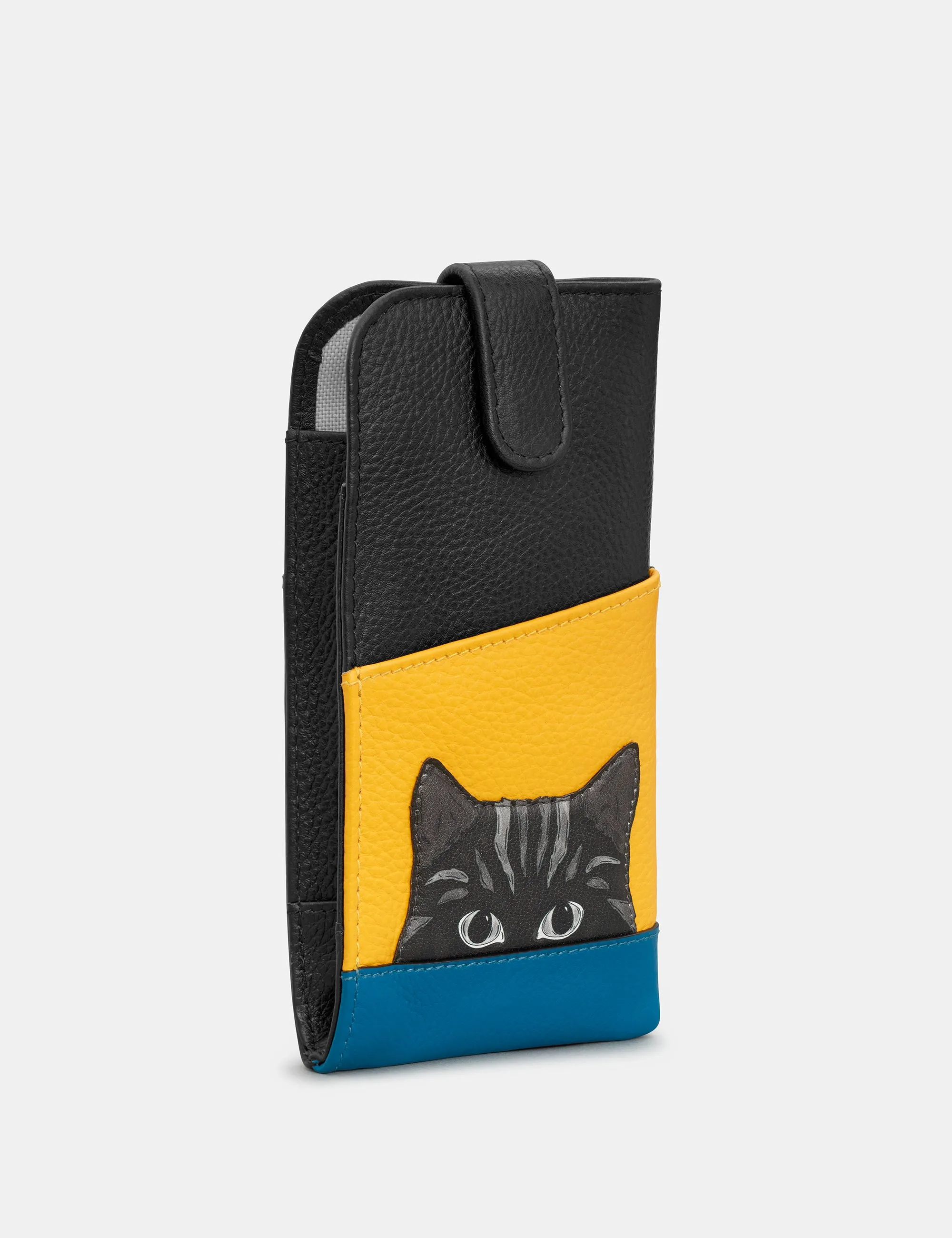 Cat Colour Block Leather Glasses Case