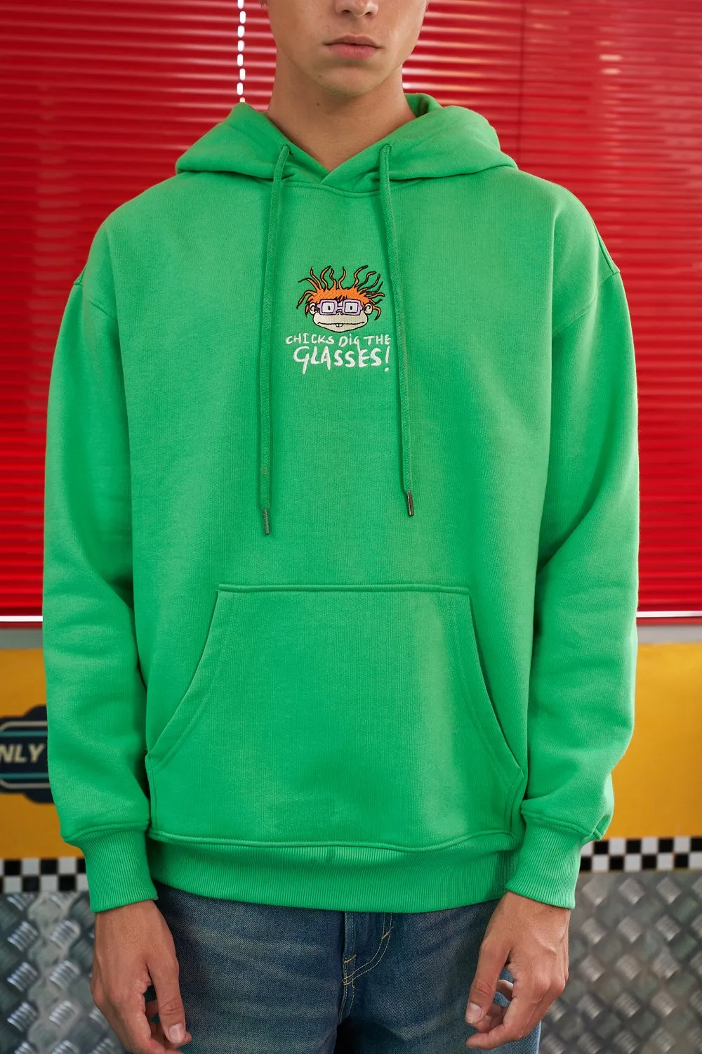 Chicks Dig The Glasses Green Hoodie