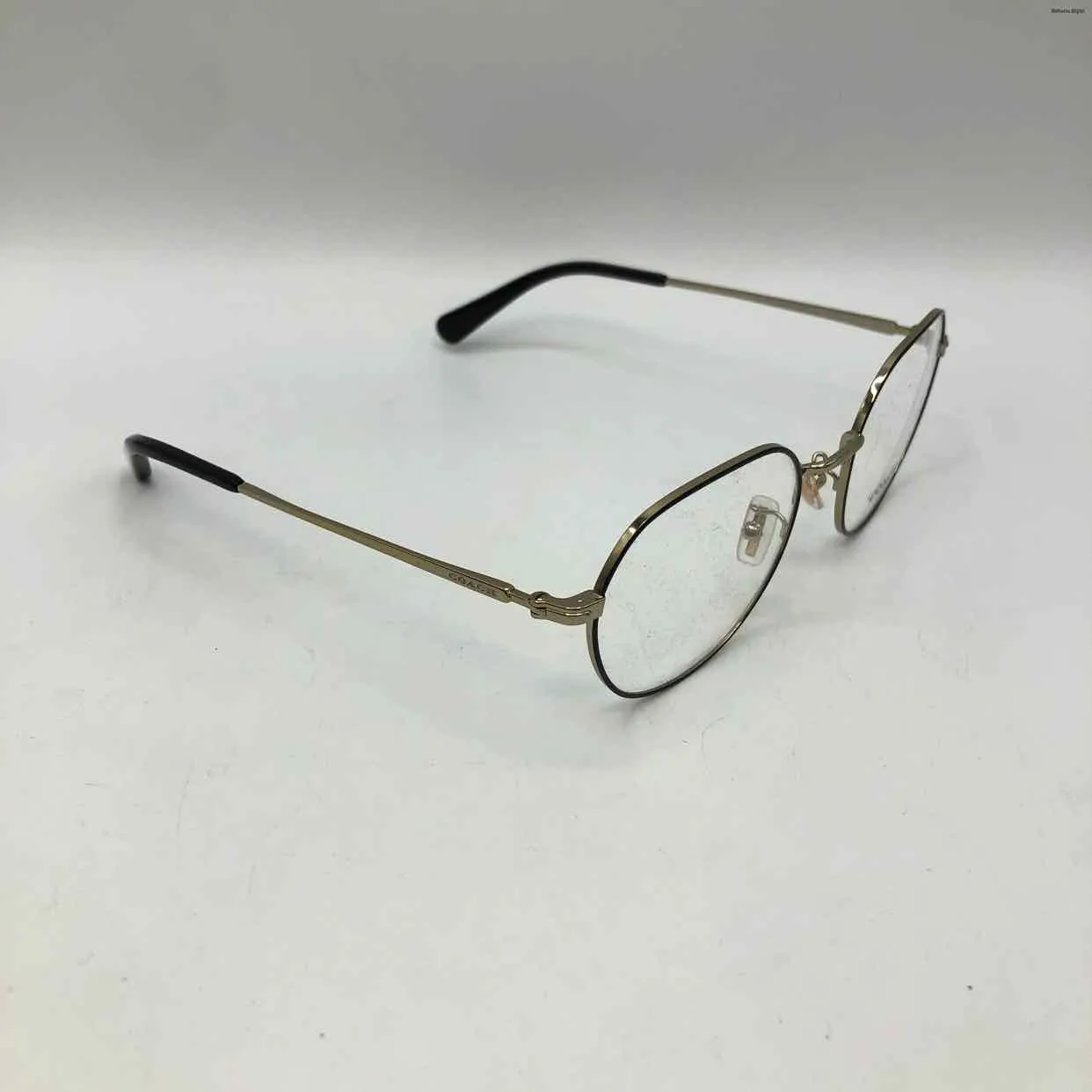 COACH Black Goldtone Pre Loved Wire Glasses w/Case