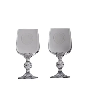 Crested Pair of Wine Glasses