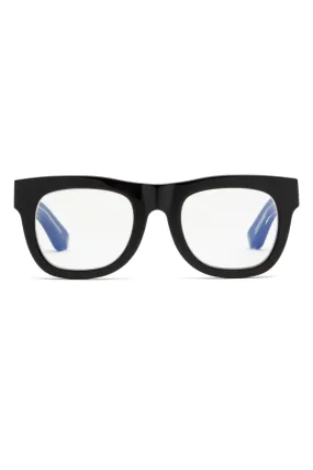 D28 Reading Glasses - Polished Gloss Black And Vodka