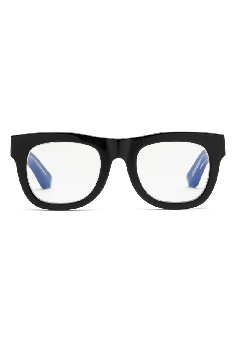 D28 Reading Glasses - Polished Gloss Black And Vodka