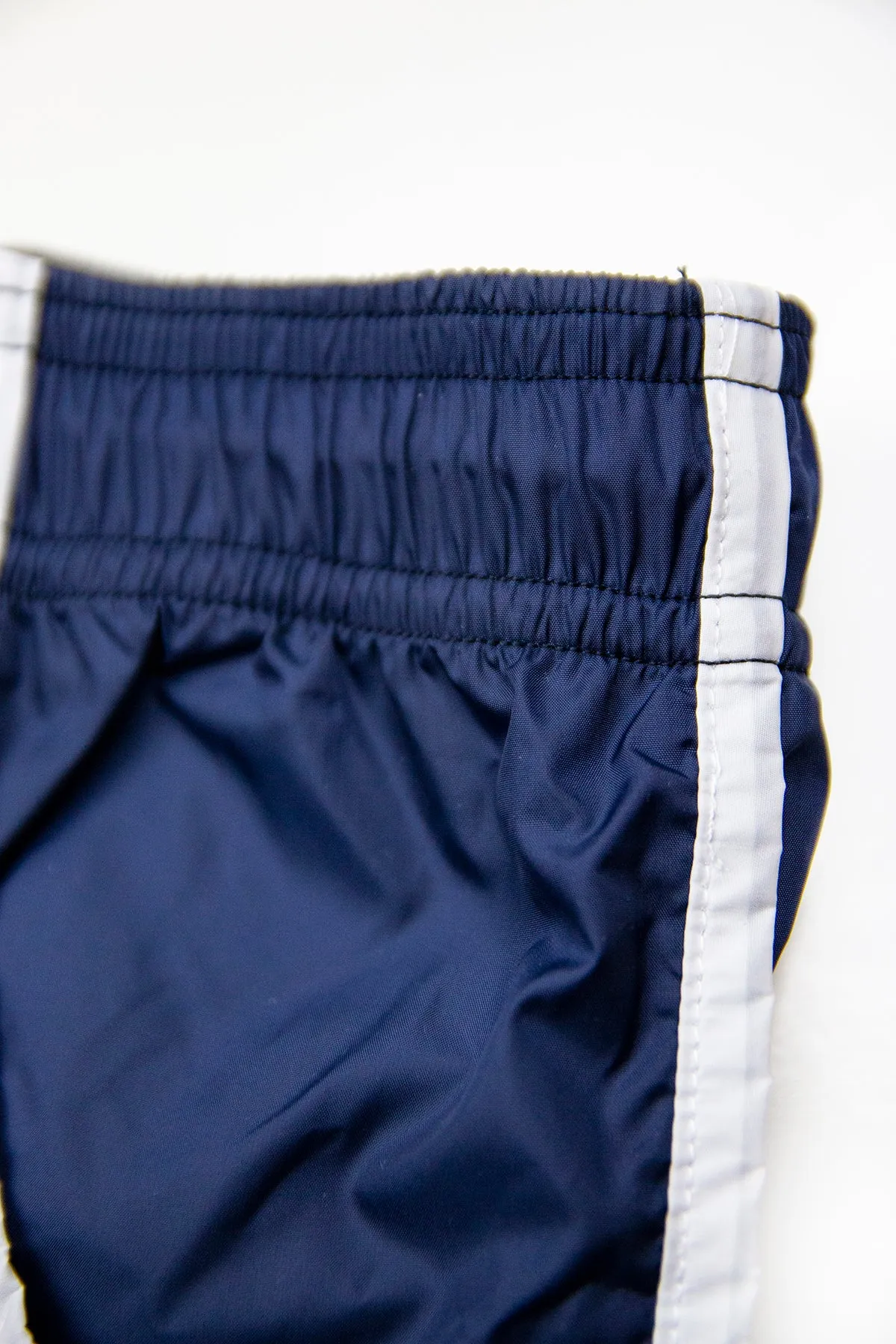 Dark Blue Men's Swimming Shorts With White Borders BW02DB