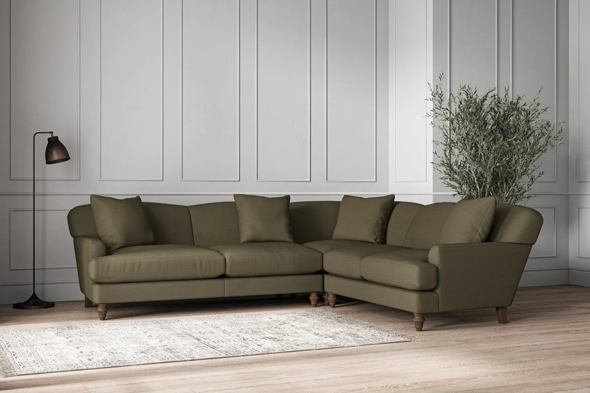 Deni Super Grand Left Hand Corner Sofa - Recycled Cotton Fatigue