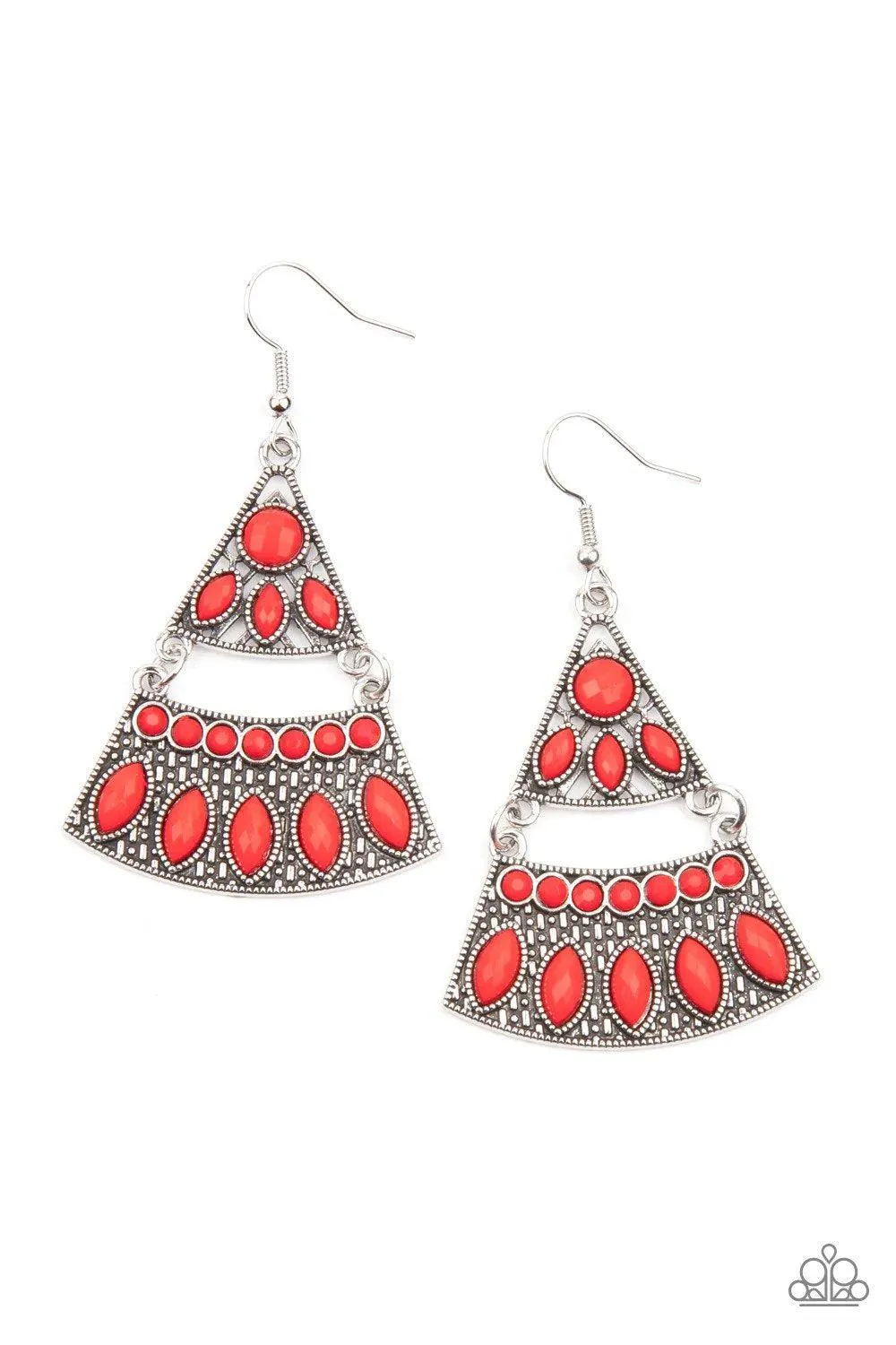 Desert Fiesta Red Earrings - Paparazzi Accessories