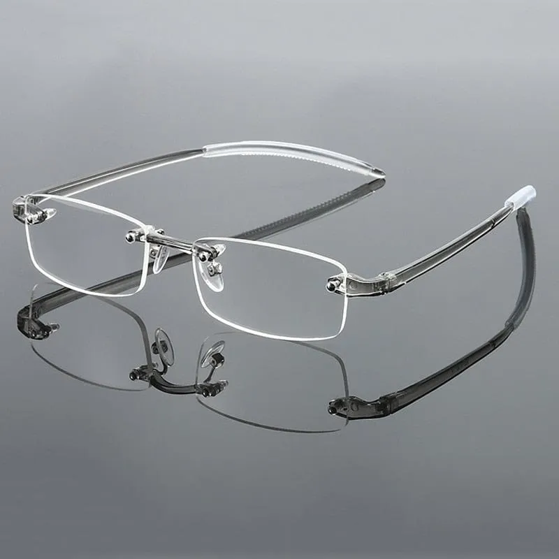 Frameless Blue Light Blocking Reading Glasses Men Women Fashion Rimless Hyperopia Eyeglasses Diopter  1.0  1.5  2.0  2.5  3.0