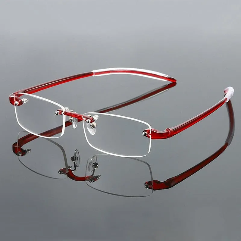 Frameless Blue Light Blocking Reading Glasses Men Women Fashion Rimless Hyperopia Eyeglasses Diopter  1.0  1.5  2.0  2.5  3.0