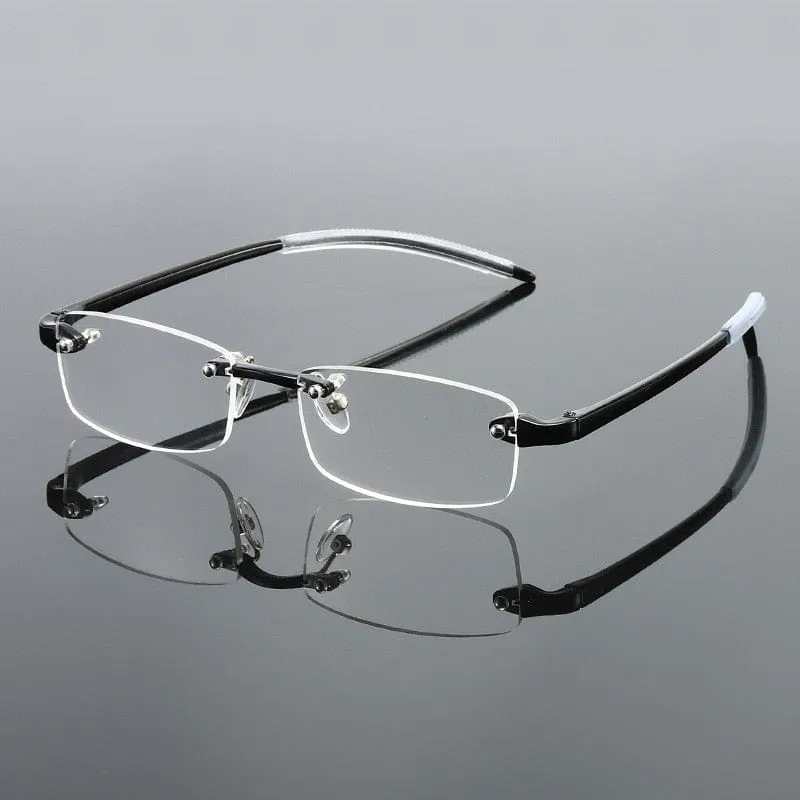 Frameless Blue Light Blocking Reading Glasses Men Women Fashion Rimless Hyperopia Eyeglasses Diopter  1.0  1.5  2.0  2.5  3.0