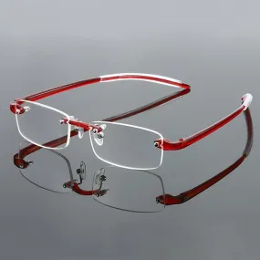 Frameless Blue Light Blocking Reading Glasses Men Women Fashion Rimless Hyperopia Eyeglasses Diopter  1.0  1.5  2.0  2.5  3.0