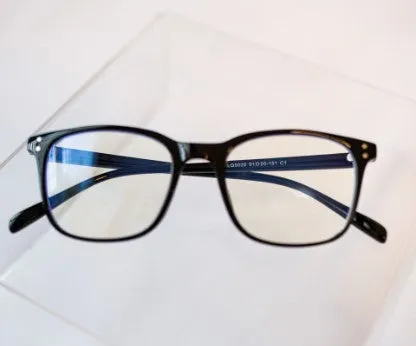 Glossy Black Blue Light Blocking Glasses