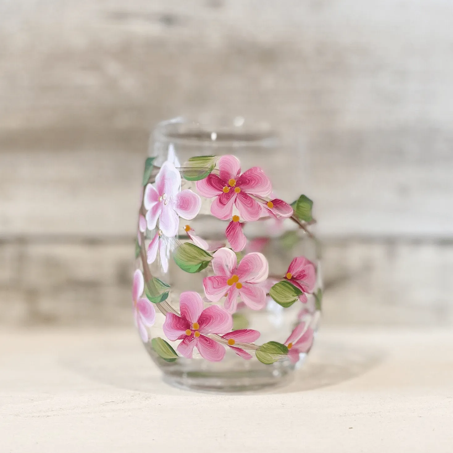 Hand Painted Stemless Wine Glasses | Various Designs