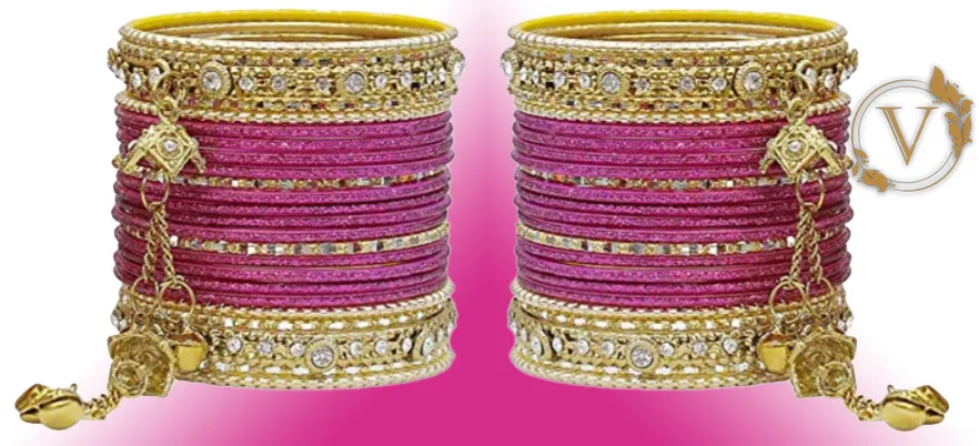 Hot Pink Alloy Bangles