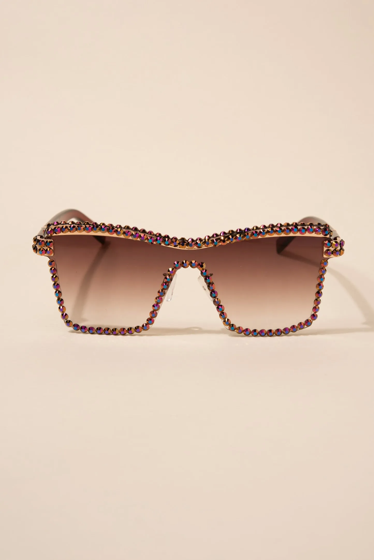 Jordan Futuristic Mono Lens Rhinestone Sunglasses