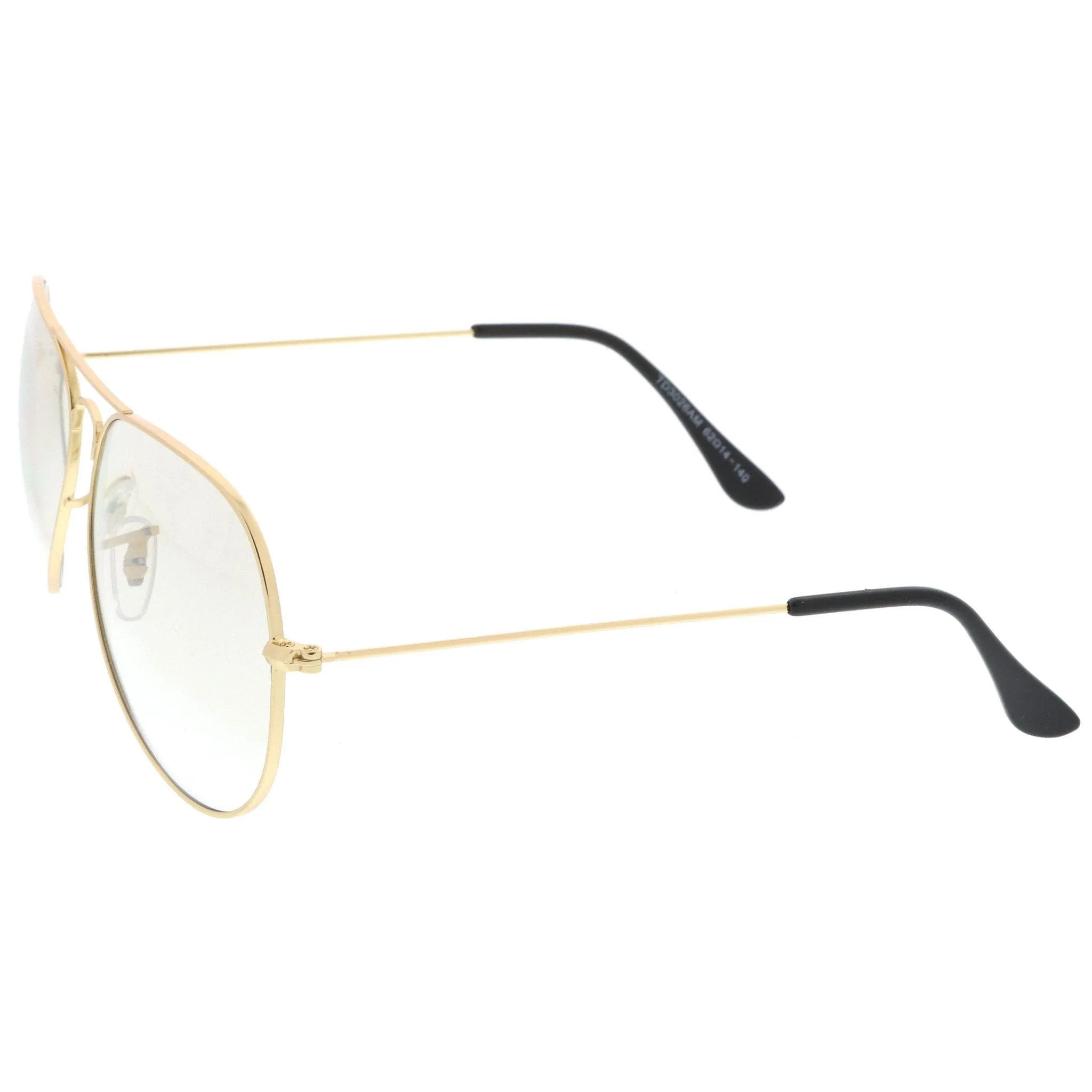 Large Retro Clear Lens Aviator Sunglasses 61mm