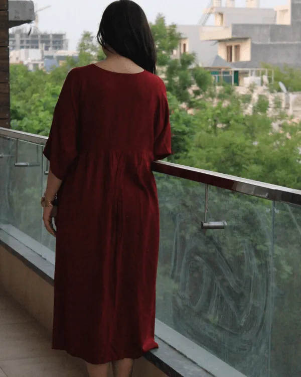 Maroon Anti-Fit Dress